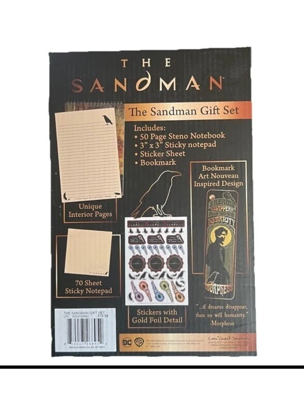 Neil Gaiman The Sandman Stationary Gift Set New
